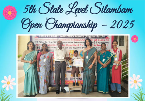 Our student Dev Vikshanth. V of Class 2 participated in the 5th State Level Silambam Open Championship – 2025, organized by Achievers Silambam Academy, Salem, and secured the 3rd Place in the Junior Silambam Category.