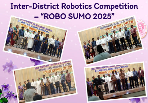 Our students participated in the Inter-District Robotics Competition – “ROBO SUMO 2025” organised by Otomatiks Robotics Academy, Holy Cross School & Holy Cross Old Boys Association, held on Saturday, 1st November 2025, at Holy Cross School, Salem.
