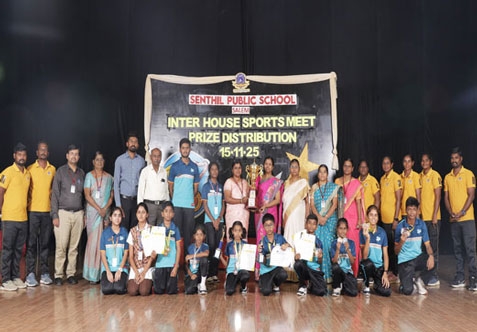 Champions Crowned: The 15th Inter House Annual Sports Meet Prize Distribution Ceremony 2025–26