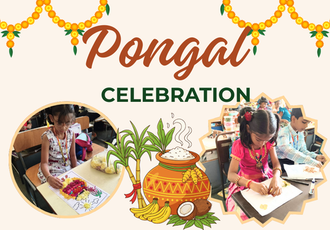 The young learners of Grades I and II joyfully participated in a Pongal Festival drawing and decoration activity, where they explored the cultural importance of Pongal through a creative, hands-on experience.