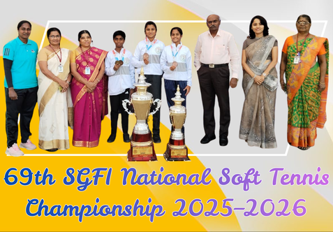 We are delighted to share the proud achievement of our students in the 69th SGFI National Soft Tennis Championship 2025–2026, held at Madhya Pradesh from 11th to 15th December 2025.