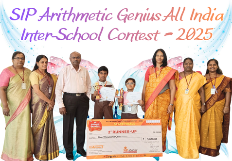 We are delighted to share that our students participated in the 10th Anniversary Edition of the SIP Arithmetic Genius All India Inter-School Contest – 2025, Tamil Nadu State Finals, held on 7th December 2025 and brought laurels to the institution.